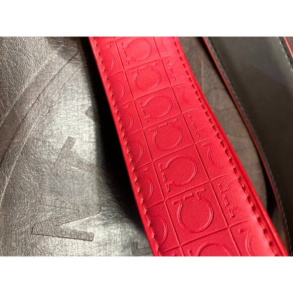 NWOT 🔥Salvatore Ferragamo Red Leather Belt with Gold Buckle - Picture 5 of 10